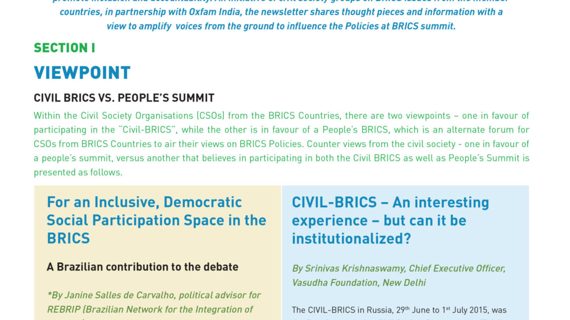 Newsletter: BRICS Voices